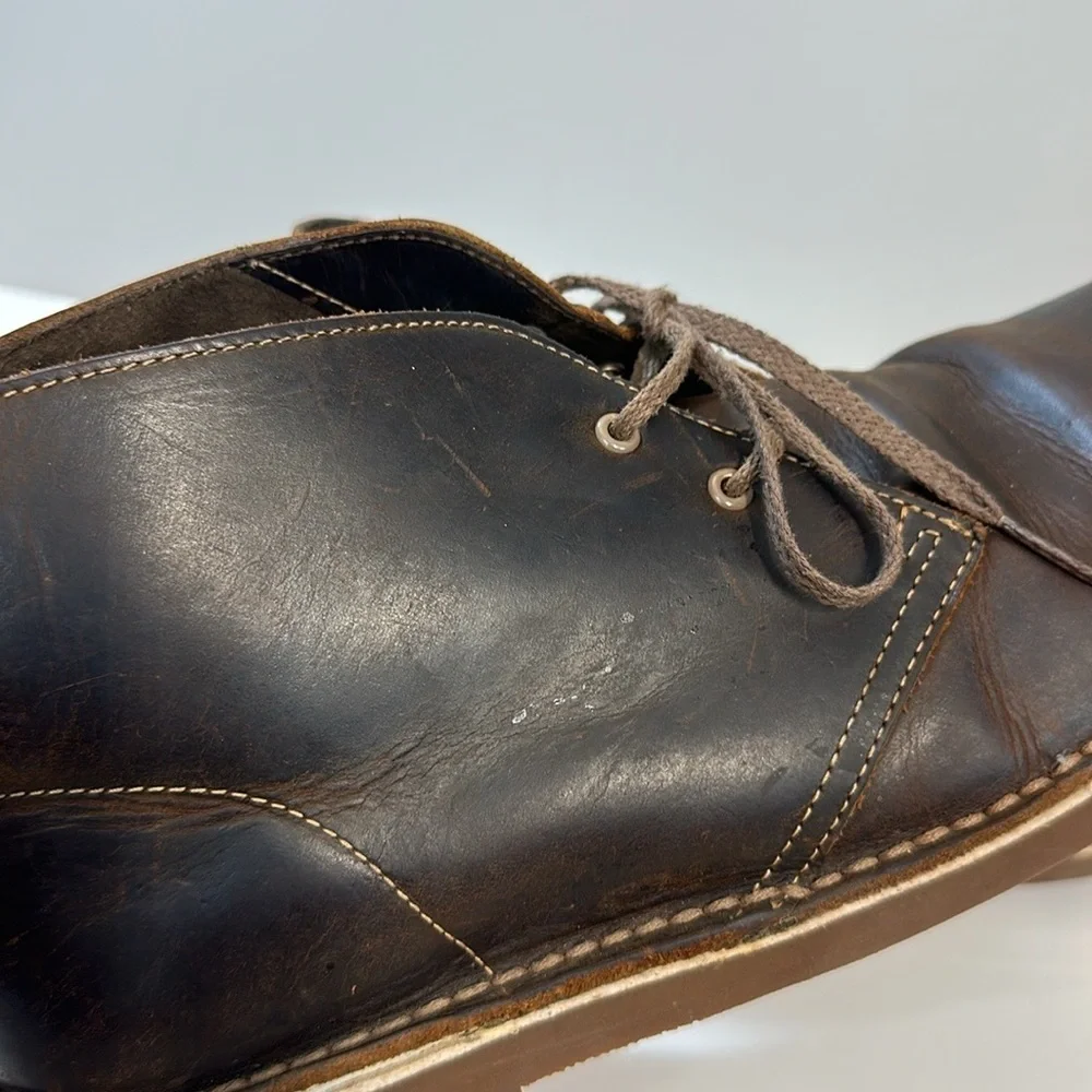 Clarks Bushacre 2 Brown Beeswax Leather Chukka Desert Ankle Boots Size 11.5